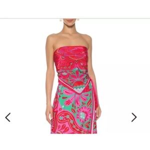 Farm rio beach square scarf pink green Pineapple Floral